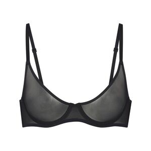 🆕 SKIMS Onyx Ultra Fine Mesh Scoop Bra 34C